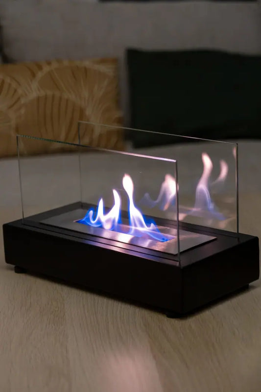 Lüx Dikdörtgen Masaüstü Şömine Siyah