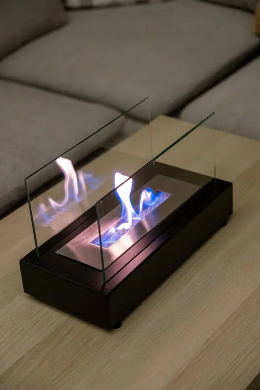 Lüx Dikdörtgen Masaüstü Şömine Siyah