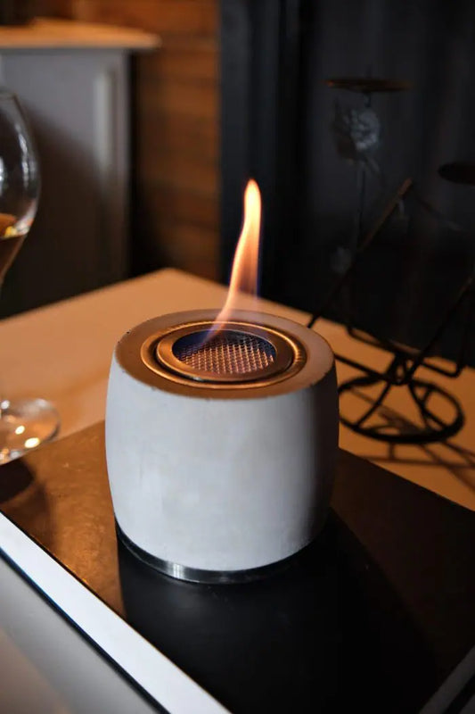 Modern Beton Bioethanol Mini Masaüstü Şömine Gri