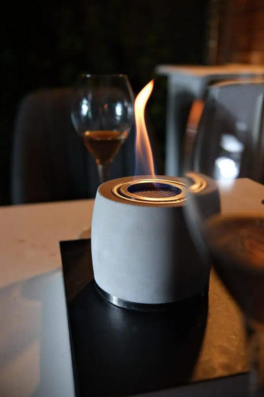 Modern Beton Bioethanol Mini Masaüstü Şömine Gri