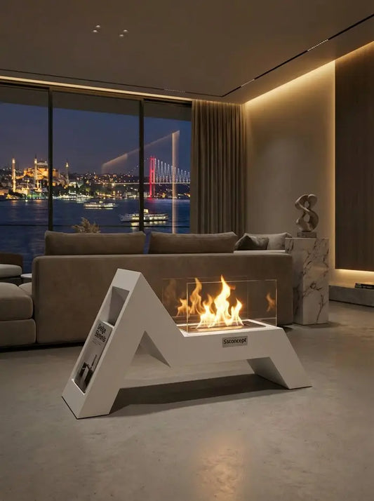 AngelFire Taşınabilir Şömine (Beyaz)