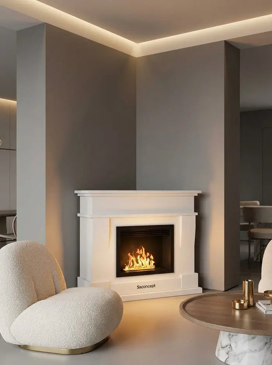 ComfortFire Taşınabilir Şömine (Beyaz)