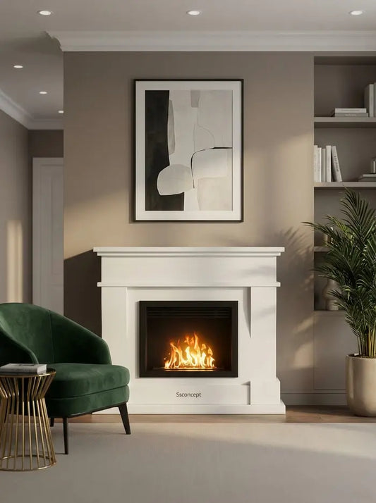 ComfortFire Taşınabilir Şömine (Beyaz)