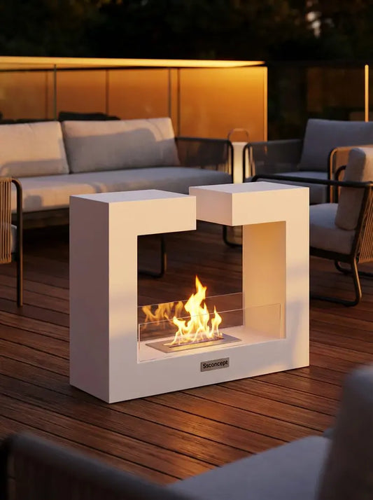 FrameFire Taşınabilir Şömine (Beyaz)