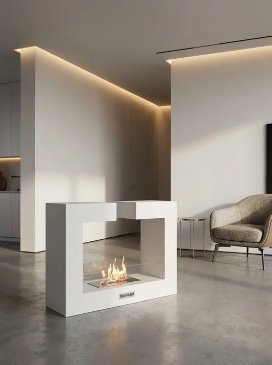 FrameFire Taşınabilir Şömine (Beyaz)