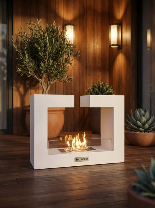 FrameFire Taşınabilir Şömine (Beyaz)