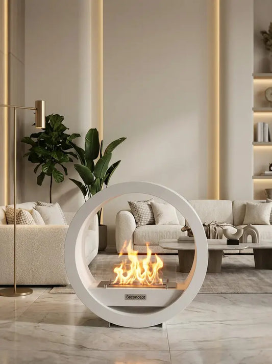 LunaFire Taşınabilir Şömine (Beyaz)