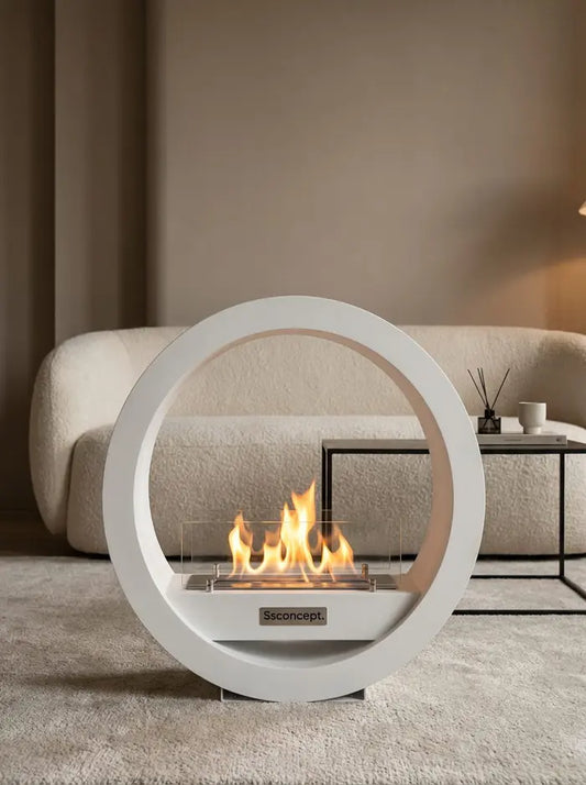 LunaFire Taşınabilir Şömine (Beyaz)