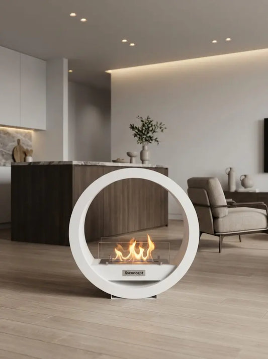 LunaFire Taşınabilir Şömine (Beyaz)