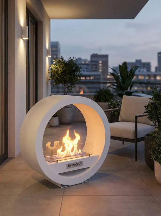 LunaFire Taşınabilir Şömine (Beyaz)