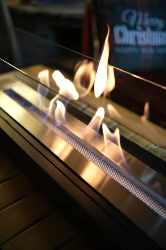 Lüx Büyük Dikdörtgen Masaüstü Şömine Siyah