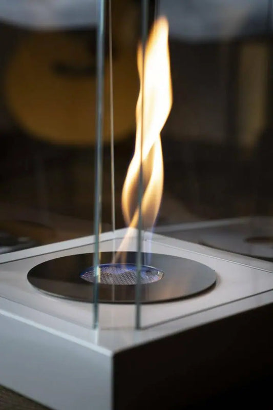 Masa Üstü Kare Şömine Beyaz