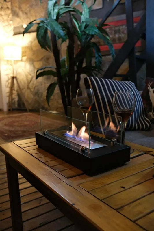 SSCONCEPT Lüx Dikdörtgen Masaüstü Şömine Siyah