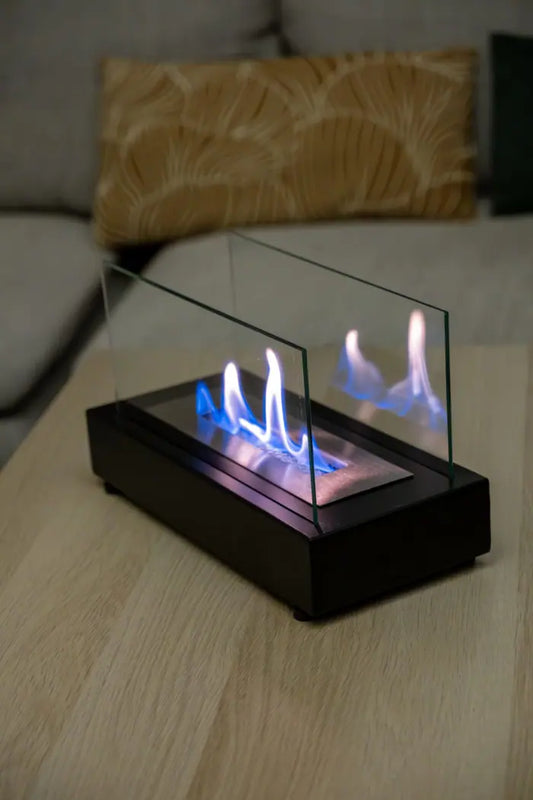 Lüx Dikdörtgen Masaüstü Şömine Siyah