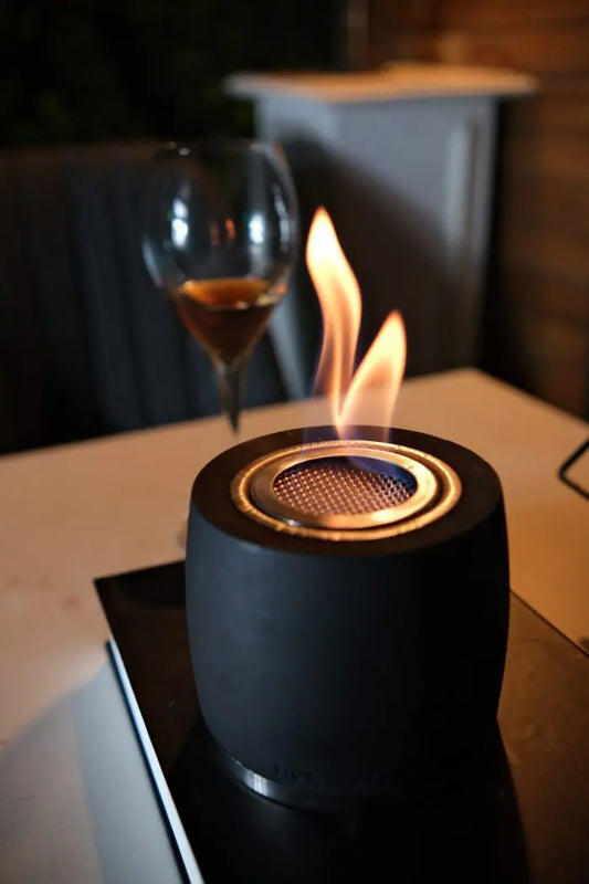 Modern Beton Bioethanol Mini Masaüstü Şömine Siyah