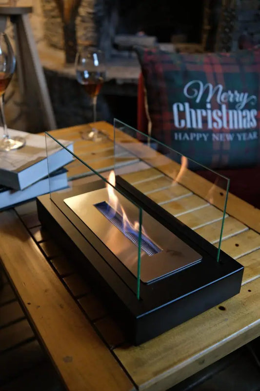 Lüx Dikdörtgen Masaüstü Şömine Siyah