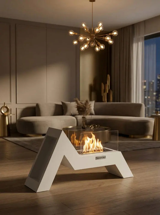 AngelFire Taşınabilir Şömine (Beyaz)