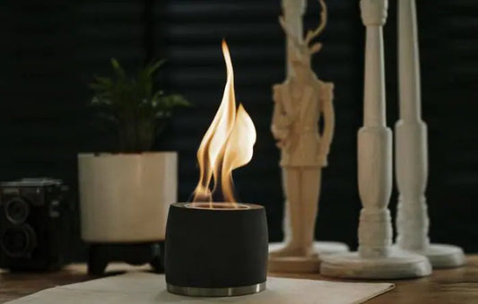 Modern Beton Bioethanol Mini Masaüstü Şömine Siyah