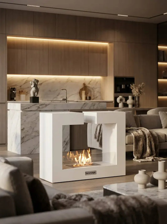 FrameFire Taşınabilir Şömine (Beyaz)