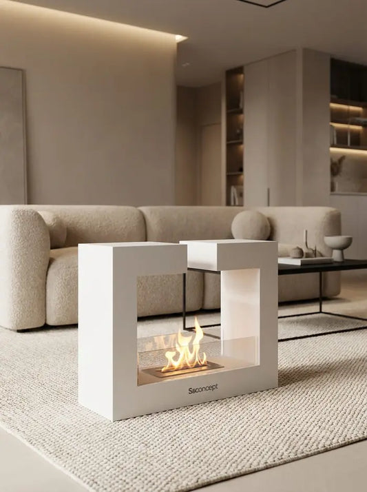 FrameFire Taşınabilir Şömine (Beyaz)