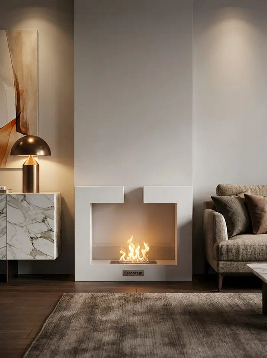 FrameFire Taşınabilir Şömine (Beyaz)