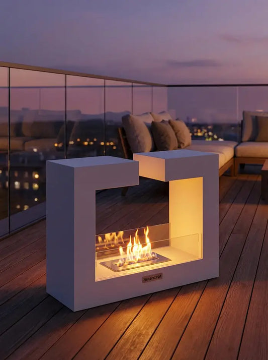 FrameFire Taşınabilir Şömine (Beyaz)