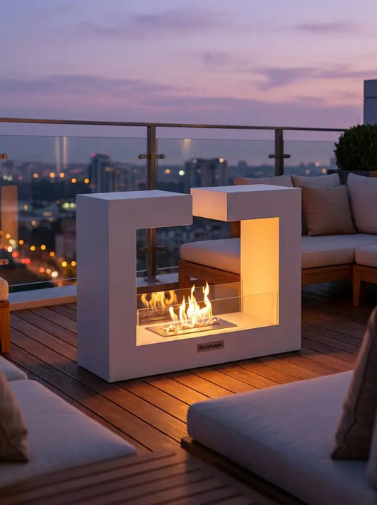 FrameFire Taşınabilir Şömine (Beyaz)