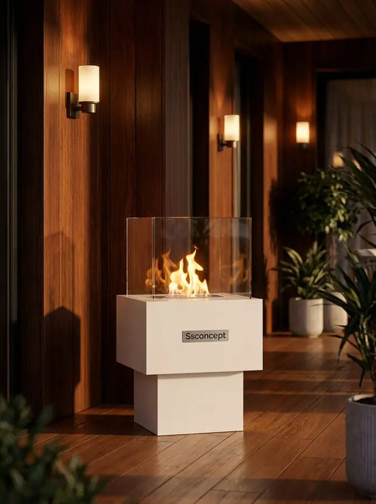 Temple Taşınabilir Şömine (Beyaz)