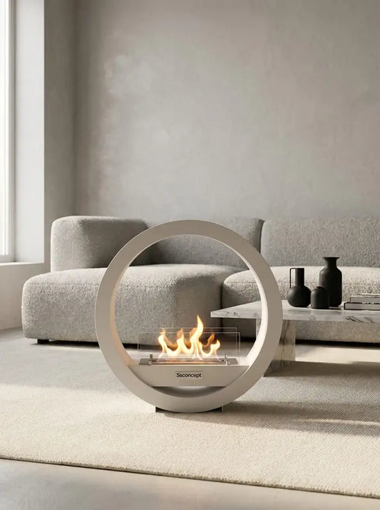 LunaFire Taşınabilir Şömine (Beyaz)