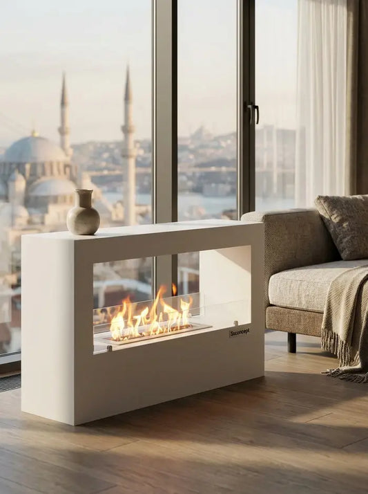 VistaFire Taşınabilir Şömine (Beyaz)